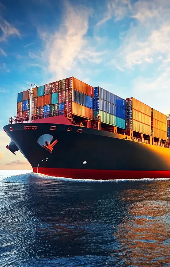 Cargo Ship at Sea
